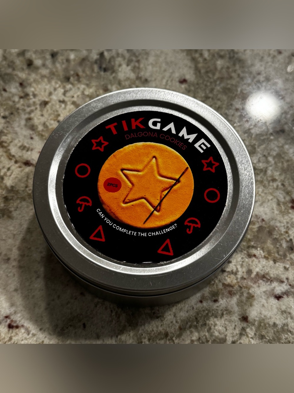 Squid Games Dalgona Cookie Challenge Tin